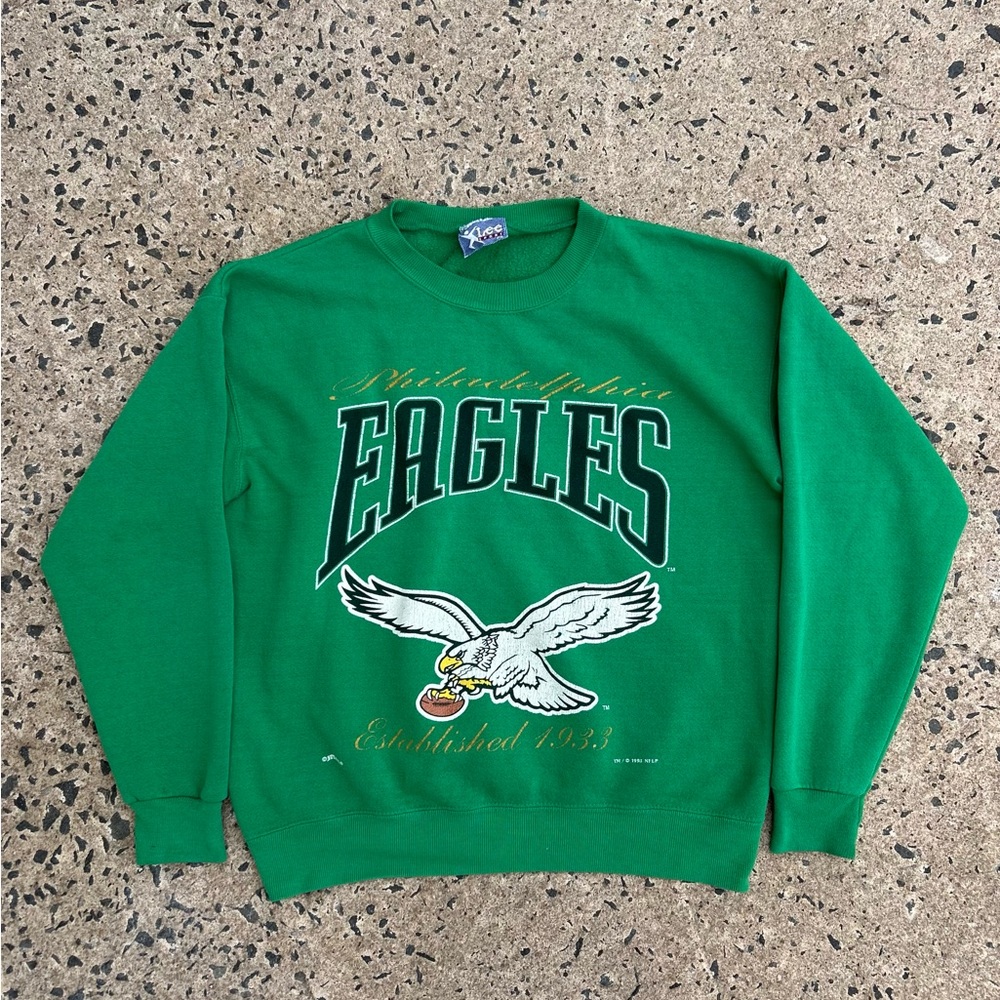 VTG 90’s Lee Sport Philadelphia Eagles Sweatshirt Crewneck Nutmeg SZ M USA